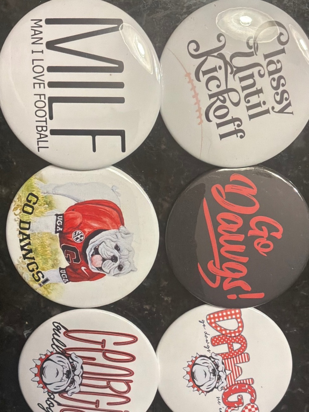 Georgia game day pins - set of 6,